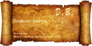 Dombos Berta névjegykártya